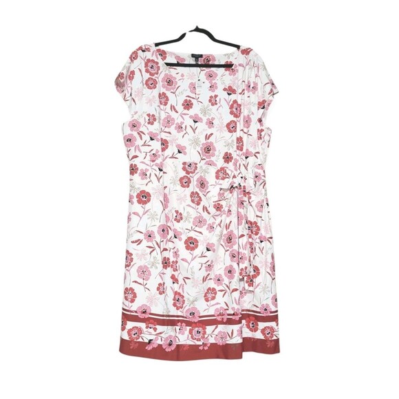Talbots Plus 3XP Airy Blossoms Red Pink Effortless Jersey Bella Dress NWT $109 - Picture 8 of 8